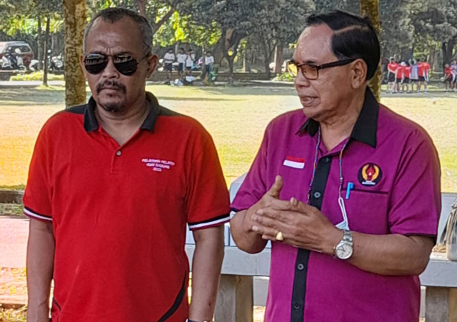 Ketua Umum KONI Badung Made Nariana (kanan) dan Wakil Ketua I Wayan Tirta (kiri).